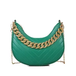 Petit sac à bandoulière luxueux - bandoulières double chaîne