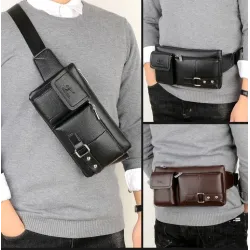 Sac à bandoulière/taille multifonctionnel - un petit portefeuille - avec fermetures éclair/poches
