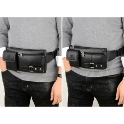 Sac à bandoulière/taille multifonctionnel - un petit portefeuille - avec fermetures éclair/poches