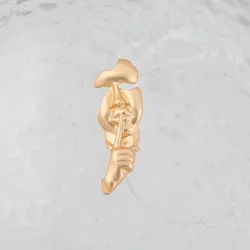 Broche dorée rétro - abstrait asymétrique