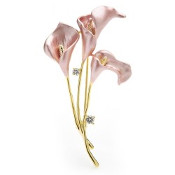 Broche élégante - Lys 3 fleurs - avec cristaux