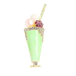 Broche en forme de glace - avec perles / cristaux