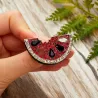 Elegant brooch - with red crystal watermelonBrooches