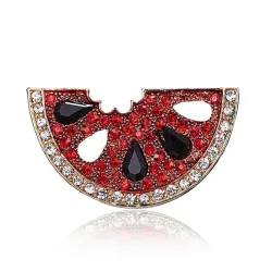 Broche élégante - avec pastèque en cristal rouge