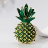 Broche élégante avec ananas en cristal vert