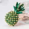 Broche élégante avec ananas en cristal vert
