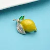 Broche tendance citron jaune / cristaux