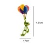 Fashionable brooch with green frog / colorful balloonsBrooches