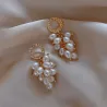 Boucles d'oreilles élégantes en or - avec perles multicouches