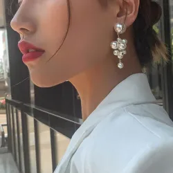 Elegant strands pearl drop earringsEarrings