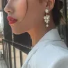 Elegant strands pearl drop earringsEarrings
