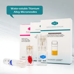 Derma roller - pointes en titane - micro-aiguille 0,25 mm - or - réutilisable
