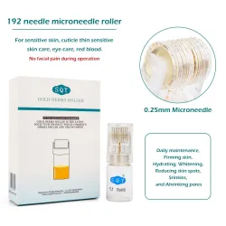 Derma roller - pointes en titane - micro-aiguille 0,25 mm - or - réutilisable