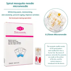 Derma roller - pointes en titane - micro-aiguille 0,25 mm - or - réutilisable