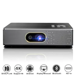 WZATCO S5 - mini projecteur 3D DLP - 4K - 5G - WIFI - Smart Android 9 - full HD - 1080P