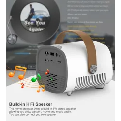 AAO YG230 - mini projecteur - 1080P - WiFi - multi écran - avec enceinte