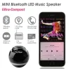Bluetooth - mini enceinte ronde - LED - avec subwoofer - Hi-Fi - TF - FM - AUX - boule magique