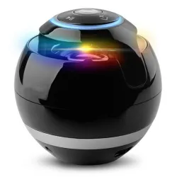 Bluetooth - mini enceinte ronde - LED - avec subwoofer - Hi-Fi - TF - FM - AUX - boule magique