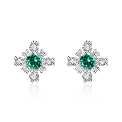 Boucles d'oreilles flocon de neige avec cristal - argent sterling 925