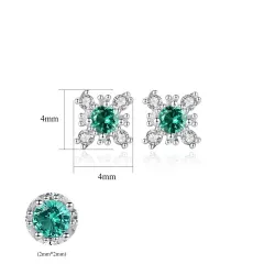 Boucles d'oreilles flocon de neige avec cristal - argent sterling 925