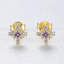 Boucles d'oreilles flocon de neige avec cristal - argent sterling 925