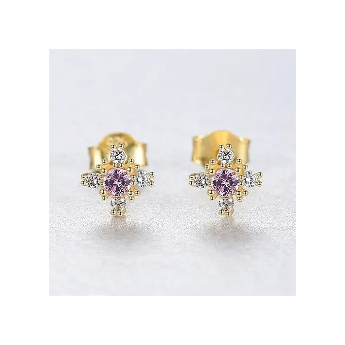 Boucles d'oreilles flocon de neige avec cristal - argent sterling 925