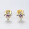 Boucles d'oreilles flocon de neige avec cristal - argent sterling 925
