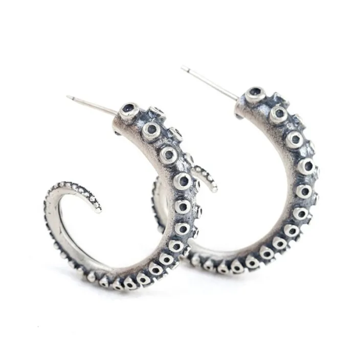 Gothique / Punk - tentacules de poulpe - boucles d'oreilles clous