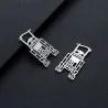 Boucles d'oreilles tendance en argent - avec cristaux - style géométrique