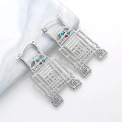 Boucles d'oreilles tendance en argent - avec cristaux - style géométrique