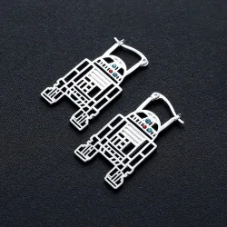 Boucles d'oreilles tendance en argent - avec cristaux - style géométrique