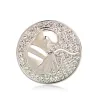 Broche de sage-femme ronde - avec cristaux - en forme de pièce - bébé à naître