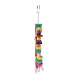 Wooden hanging toy for bird cage - Parrots - colorfulBirds