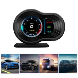 Ordinateur de bord de voiture - affichage tête haute numérique - HUD - OBD2 - moniteur de vitesse - avec alarme turbo d'accéléra