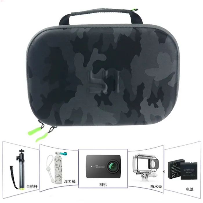 GoPro - SJCAM - Xiaomi Yi 4K - caméra d'action - étui de rangement EVA - camouflage