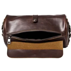 Sac à bandoulière tendance en cuir - forme cylindrique