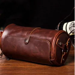 Sac à bandoulière tendance en cuir - forme cylindrique