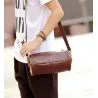 Trendy shoulder leather bag - cylindrical shapeBags