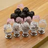 Boutons de meubles luxueux - forme de rose en cristal de verre