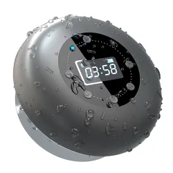 Bluetooth - sans fil - portable - haut-parleur de douche - étanche - avec microphone - FM - écran LCD