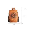 Sac à dos rétro pour femme - gaufrage floral - cuir véritable - grande capacité