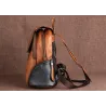 Sac à dos rétro pour femme - gaufrage floral - cuir véritable - grande capacité