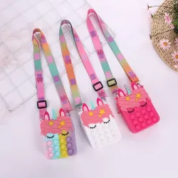 Sac à bandoulière Push bubble - petit sac à main en silicone - licorne