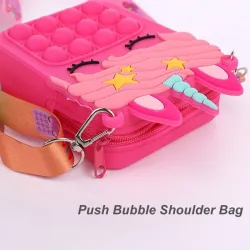 Sac à bandoulière Push bubble - petit sac à main en silicone - licorne