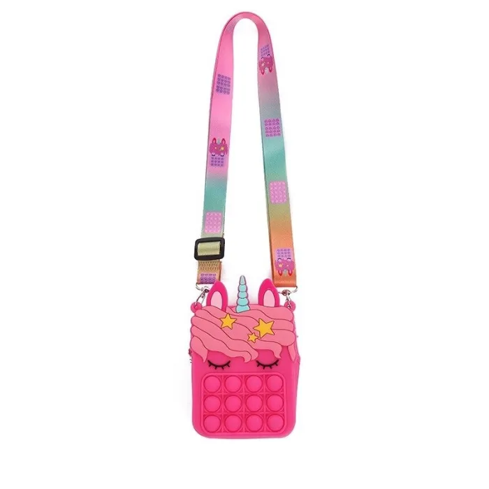 Sac à bandoulière Push bubble - petit sac à main en silicone - licorne