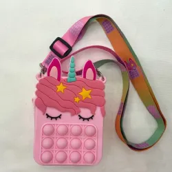 Sac à bandoulière Push bubble - petit sac à main en silicone - licorne
