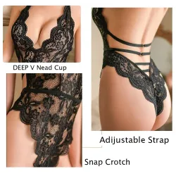 Body en dentelle transparente - lingerie sexy