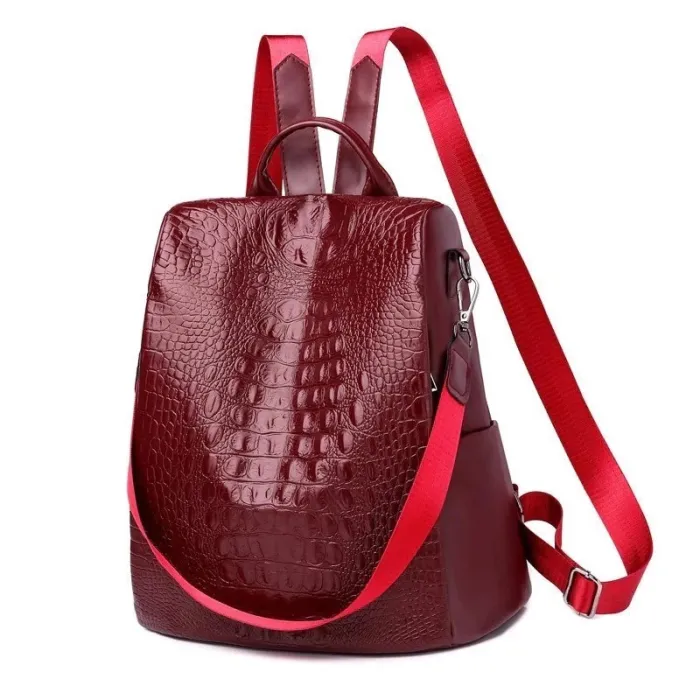 Sac à dos vintage à la mode - sac à bandoulière multifonction en cuir - motif peau de serpent