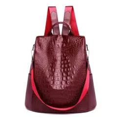 Sac à dos vintage à la mode - sac à bandoulière multifonction en cuir - motif peau de serpent