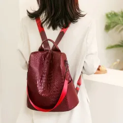 Sac à dos vintage à la mode - sac à bandoulière multifonction en cuir - motif peau de serpent